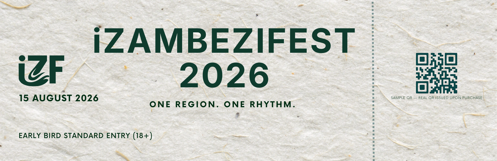 Early Bird Festival Entry (18+) | iZambeziFest 2026